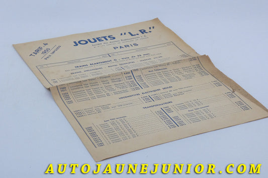 #1698 - LR - Document - 1950 Toy Prices