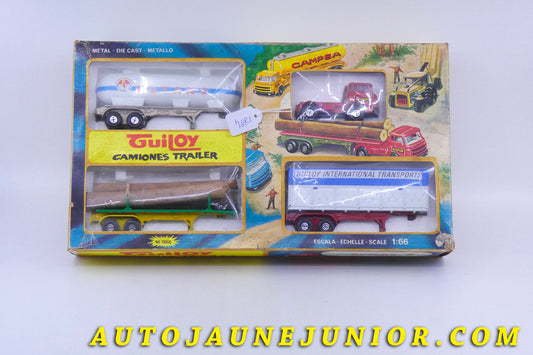 Le Guiloy Pegaso Coffret Pegaso : 1 Tracteur et 3 remorques   est en vente sur Auto Jaune Junior ! Découvrez nos collections de diecast Dinky-Toys, Corgi, Corgi-Toys, Solido, Norev… AutoJaune Junior ; Retrouvez AutoJauneJunior au magasin AutoJaune Paris, ouvert en 1984 par Vincent Espinasse. 