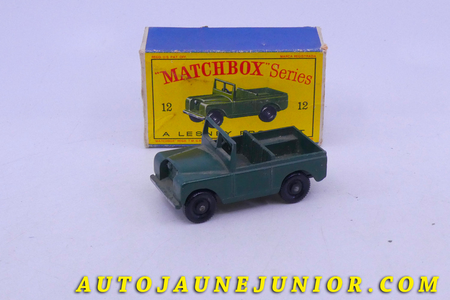 Le Matchbox Land-Rover Jeep Militaire 109 Torpedo est en vente sur Auto Jaune Junior ! Découvrez nos collections de diecast Dinky-Toys, Corgi, Corgi-Toys, Solido, Norev… AutoJaune Junior ; Retrouvez AutoJauneJunior au magasin AutoJaune Paris, ouvert en 1984 par Vincent Espinasse. 