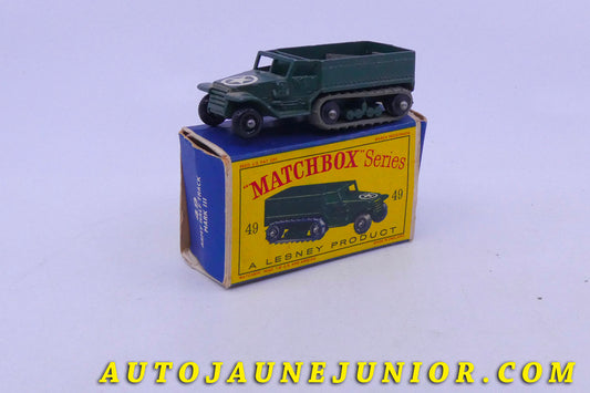 Le Matchbox White Half Track est en vente sur Auto Jaune Junior ! Découvrez nos collections de diecast Dinky-Toys, Corgi, Corgi-Toys, Solido, Norev… AutoJaune Junior ; Retrouvez AutoJauneJunior au magasin AutoJaune Paris, ouvert en 1984 par Vincent Espinasse. 