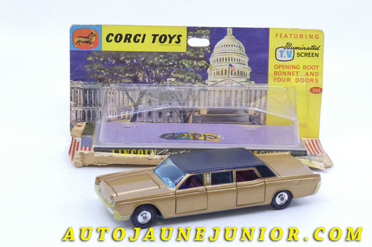 Le Corgi Toys Lincoln Continental  limousine executive est en vente sur Auto Jaune Junior ! Découvrez nos collections de diecast Dinky-Toys, Corgi, Corgi-Toys, Solido, Norev… AutoJaune Junior ; Retrouvez AutoJauneJunior au magasin AutoJaune Paris, ouvert en 1984 par Vincent Espinasse. 