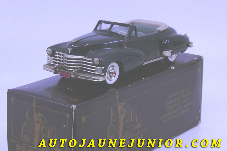 Le #2438 - Brooklin - Cadillac -  Cabriolet (Convertible) 1947 - Series 62 est en vente sur Auto Jaune Junior ! Découvrez nos collections de diecast Dinky-Toys, Corgi, Corgi-Toys, Solido, Norev… Découvrez notre magasin physique , AutoJaune Paris, ouvert en 1984 par Vincent Espinasse. 41 rue Cavendish, 75019 Paris. Tel : 01 42 40 61 23. Ouvert les mardi et vendredi de 13h à 19h. 