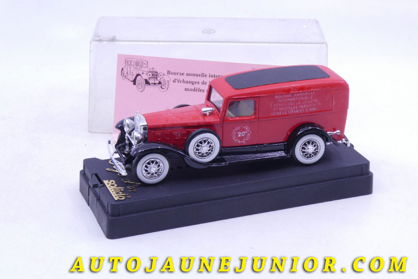 Le #2814 - Solido - Cadillac - V12 "1931" Fourgon Pompier - Edition spéciale Bourse, annuelle internationale de Genève, 20e anniversaire est en vente sur Auto Jaune Junior ! Découvrez nos collections de diecast Dinky-Toys, Corgi, Corgi-Toys, Solido, Norev… Découvrez notre magasin physique , AutoJaune Paris, ouvert en 1984 par Vincent Espinasse. 41 rue Cavendish, 75019 Paris. Tel : 01 42 40 61 23. Ouvert les mardi et vendredi de 13h à 19h. 