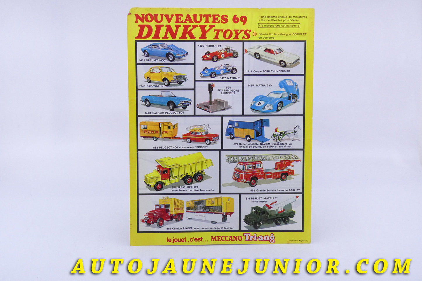 #3268 - Dinky Toys - A4 publicitaire 1970 -  Nouveautés 1969 -Meccano - Tri-ang