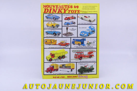 Le Dinky Toys A4 publicitaire 1971  Nouveautés 1969 -Meccano - Tri-ang est en vente sur Auto Jaune Junior ! Découvrez nos collections de diecast Dinky-Toys, Corgi, Corgi-Toys, Solido, Norev… AutoJaune Junior ; Retrouvez AutoJauneJunior au magasin AutoJaune Paris, ouvert en 1984 par Vincent Espinasse. 