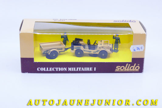 Le #3511 - Solido - Auto Union - Jeep avec ses remorques et ses deux soldats - Camouflage sable est en vente sur Auto Jaune Junior ! Découvrez nos collections de diecast Dinky-Toys, Corgi, Corgi-Toys, Solido, Norev… Découvrez notre magasin physique , AutoJaune Paris, ouvert en 1984 par Vincent Espinasse. 41 rue Cavendish, 75019 Paris. Tel : 01 42 40 61 23. Ouvert les mardi et vendredi de 13h à 19h. 