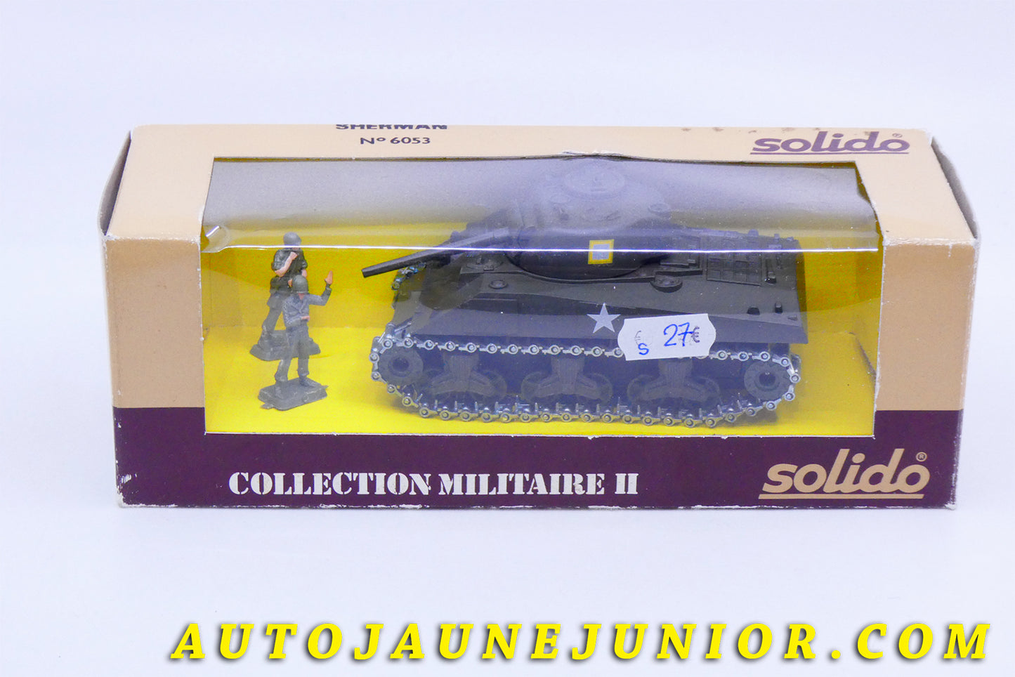 Le #3512 - Solido - Char - Sherman M4 est en vente sur Auto Jaune Junior ! Découvrez nos collections de diecast Dinky-Toys, Corgi, Corgi-Toys, Solido, Norev… Découvrez notre magasin physique , AutoJaune Paris, ouvert en 1984 par Vincent Espinasse. 41 rue Cavendish, 75019 Paris. Tel : 01 42 40 61 23. Ouvert les mardi et vendredi de 13h à 19h. 