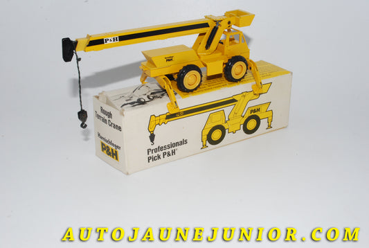 Le #3745 - Gescha - W.Germany - Roug Terrain Crane - Gue de chantier tout terrain "P&H"  est en vente sur Auto Jaune Junior ! Découvrez nos collections de diecast Dinky-Toys, Corgi, Corgi-Toys, Solido, Norev… Découvrez notre magasin physique , AutoJaune Paris, ouvert en 1984 par Vincent Espinasse. 41 rue Cavendish, 75019 Paris. Tel : 01 42 40 61 23. Ouvert les mardi et vendredi de 13h à 19h. 