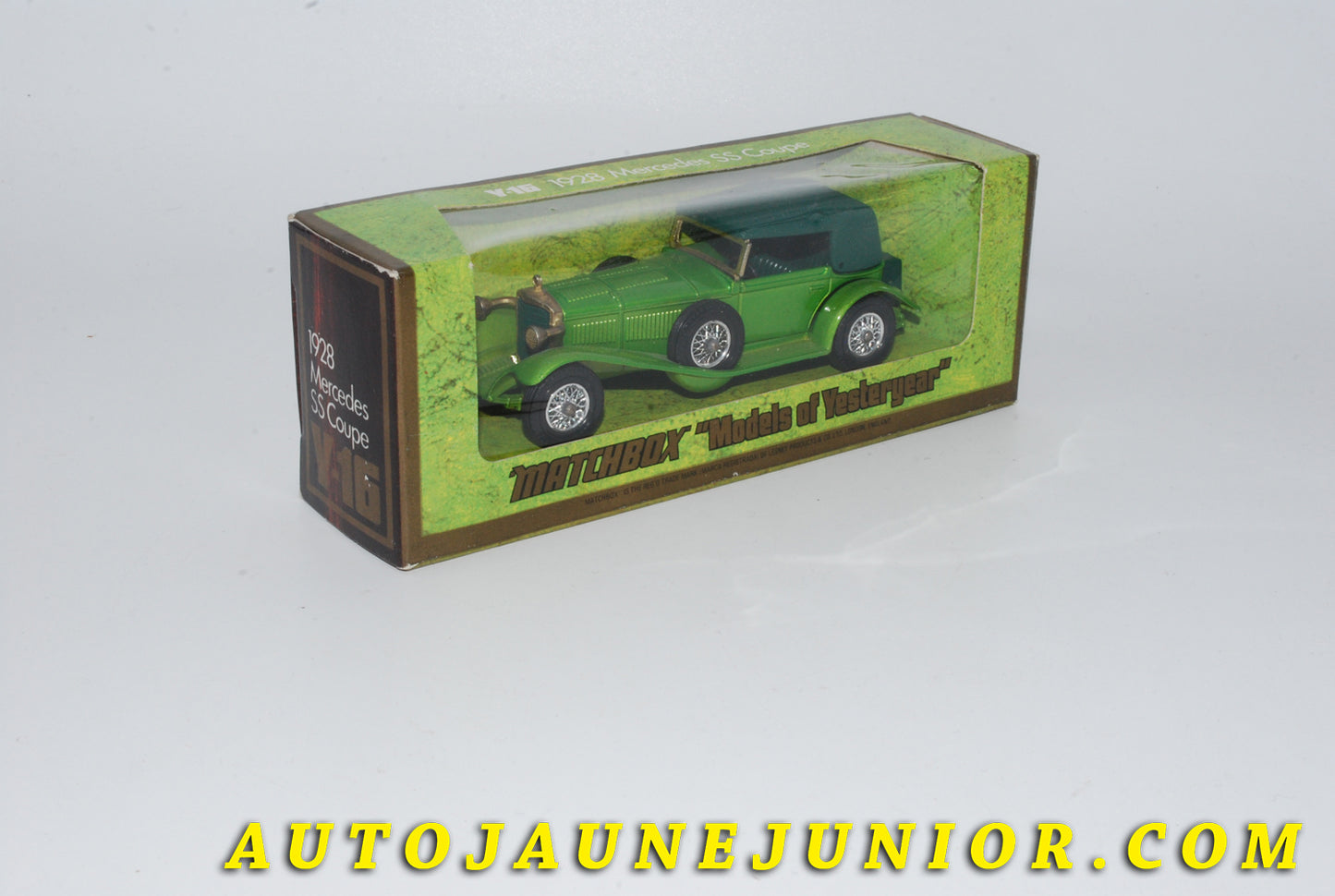 Le #3767 - Matchbox - Mercedes - SS coupé "1928" est en vente sur Auto Jaune Junior ! Découvrez nos collections de diecast Dinky-Toys, Corgi, Corgi-Toys, Solido, Norev… Découvrez notre magasin physique , AutoJaune Paris, ouvert en 1984 par Vincent Espinasse. 41 rue Cavendish, 75019 Paris. Tel : 01 42 40 61 23. Ouvert les mardi et vendredi de 13h à 19h. 