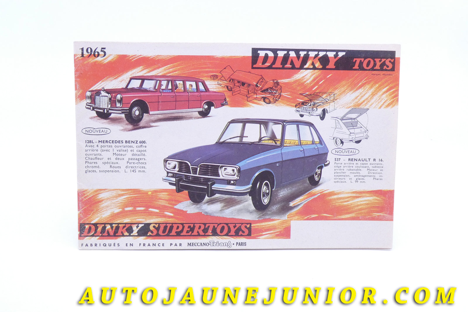 Le #3824 - Dinky Toys - Catalogue - 1965  (Collection R.Goirand) est en vente sur Auto Jaune Junior ! Découvrez nos collections de diecast Dinky-Toys, Corgi, Corgi-Toys, Solido, Norev… Découvrez notre magasin physique , AutoJaune Paris, ouvert en 1984 par Vincent Espinasse. 41 rue Cavendish, 75019 Paris. Tel : 01 42 40 61 23. Ouvert les mardi et vendredi de 13h à 19h. 