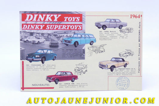 Le #3825 - Dinky Toys - Catalogue - 1964  (Collection R.Goirand) est en vente sur Auto Jaune Junior ! Découvrez nos collections de diecast Dinky-Toys, Corgi, Corgi-Toys, Solido, Norev… Découvrez notre magasin physique , AutoJaune Paris, ouvert en 1984 par Vincent Espinasse. 41 rue Cavendish, 75019 Paris. Tel : 01 42 40 61 23. Ouvert les mardi et vendredi de 13h à 19h. 