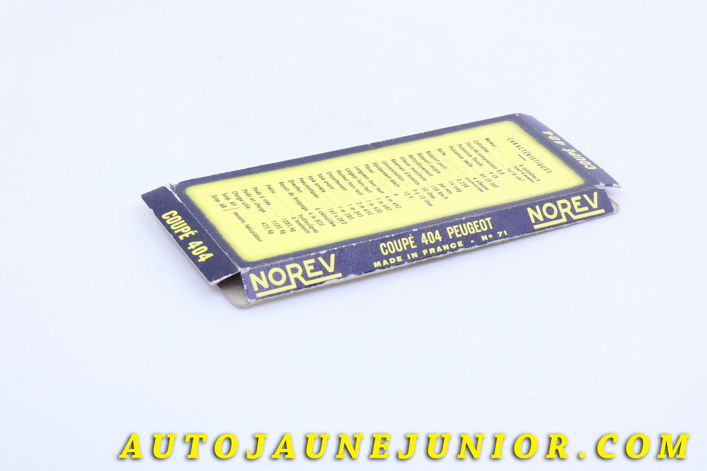 Le #3986 - Norev - Peugeot - Socle Coupé 404 est en vente sur Auto Jaune Junior ! Découvrez nos collections de diecast Dinky-Toys, Corgi, Corgi-Toys, Solido, Norev… Découvrez notre magasin physique , AutoJaune Paris, ouvert en 1984 par Vincent Espinasse. 41 rue Cavendish, 75019 Paris. Tel : 01 42 40 61 23. Ouvert les mardi et vendredi de 13h à 19h. 