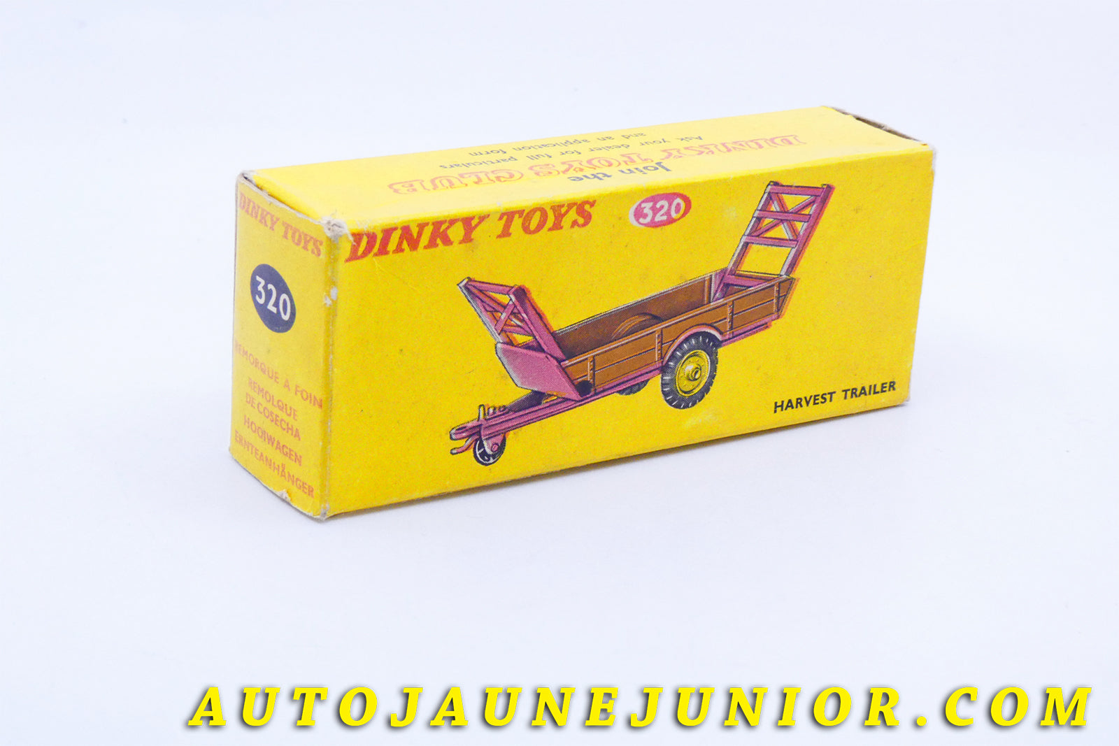 Le #3989 - Dinky Toys - Harvest  Trailer - Boite vide Ridelles à Foin est en vente sur Auto Jaune Junior ! Découvrez nos collections de diecast Dinky-Toys, Corgi, Corgi-Toys, Solido, Norev… Découvrez notre magasin physique , AutoJaune Paris, ouvert en 1984 par Vincent Espinasse. 41 rue Cavendish, 75019 Paris. Tel : 01 42 40 61 23. Ouvert les mardi et vendredi de 13h à 19h. 
