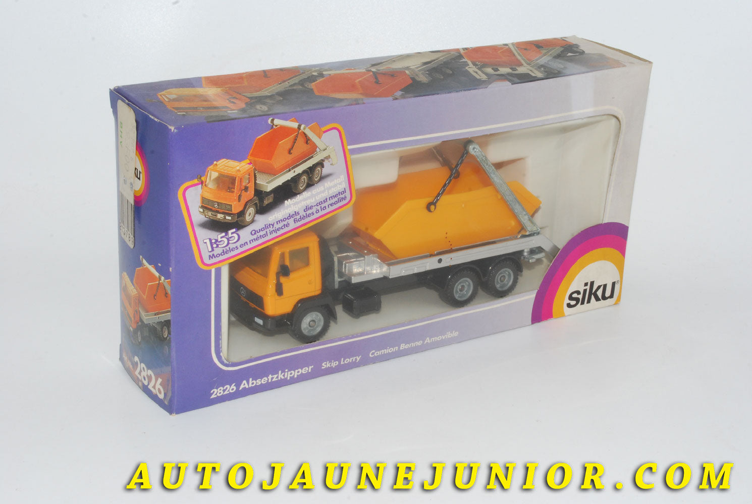 Le #4221 - Siku - Mercedes - CamionLN2 Benne Amovible "Absetzikipper" est en vente sur Auto Jaune Junior ! Découvrez nos collections de diecast Dinky-Toys, Corgi, Corgi-Toys, Solido, Norev… Découvrez notre magasin physique , AutoJaune Paris, ouvert en 1984 par Vincent Espinasse. 41 rue Cavendish, 75019 Paris. Tel : 01 42 40 61 23. Ouvert les mardi et vendredi de 13h à 19h. 