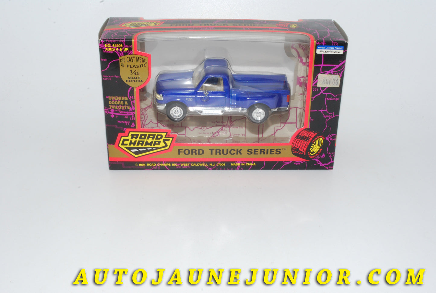 Le #4261 - Road Champ - Ford - Pick Up F-150 est en vente sur Auto Jaune Junior ! Découvrez nos collections de diecast Dinky-Toys, Corgi, Corgi-Toys, Solido, Norev… Découvrez notre magasin physique , AutoJaune Paris, ouvert en 1984 par Vincent Espinasse. 41 rue Cavendish, 75019 Paris. Tel : 01 42 40 61 23. Ouvert les mardi et vendredi de 13h à 19h. 