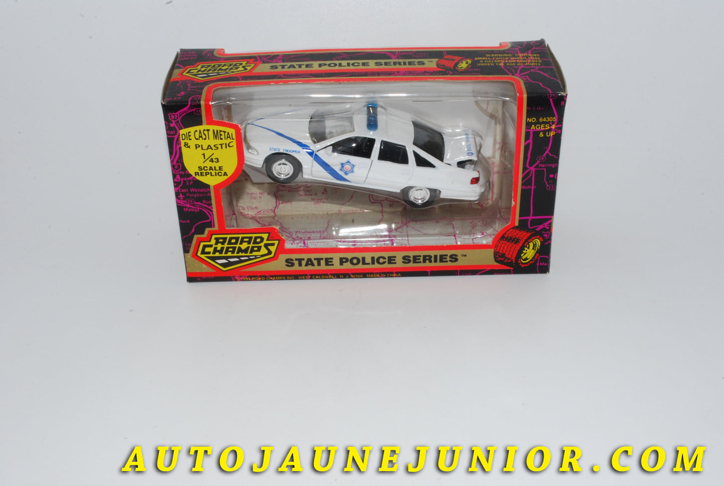 Le #4262 - Road Champ - Chevrolet - Chevy Caprice "Arkansas State Patrol" est en vente sur Auto Jaune Junior ! Découvrez nos collections de diecast Dinky-Toys, Corgi, Corgi-Toys, Solido, Norev… Découvrez notre magasin physique , AutoJaune Paris, ouvert en 1984 par Vincent Espinasse. 41 rue Cavendish, 75019 Paris. Tel : 01 42 40 61 23. Ouvert les mardi et vendredi de 13h à 19h. 