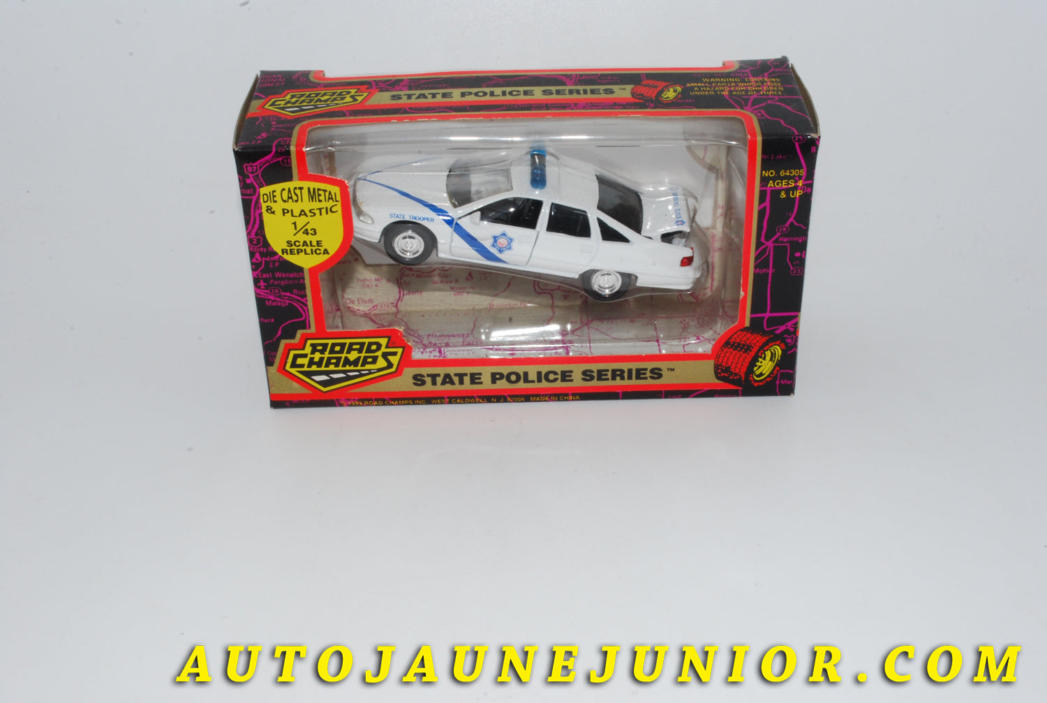 Le #4262 - Road Champ - Chevrolet - Chevy Caprice "Arkansas State Patrol" est en vente sur Auto Jaune Junior ! Découvrez nos collections de diecast Dinky-Toys, Corgi, Corgi-Toys, Solido, Norev… Découvrez notre magasin physique , AutoJaune Paris, ouvert en 1984 par Vincent Espinasse. 41 rue Cavendish, 75019 Paris. Tel : 01 42 40 61 23. Ouvert les mardi et vendredi de 13h à 19h. 