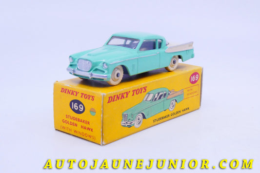 Le #4304 - Dinky Toys - Studebaker - Golden Hawk (Premières séries avec jantes peintes) est en vente sur Auto Jaune Junior ! Découvrez nos collections de diecast Dinky-Toys, Corgi, Corgi-Toys, Solido, Norev… Découvrez notre magasin physique , AutoJaune Paris, ouvert en 1984 par Vincent Espinasse. 41 rue Cavendish, 75019 Paris. Tel : 01 42 40 61 23. Ouvert les mardi et vendredi de 13h à 19h. 