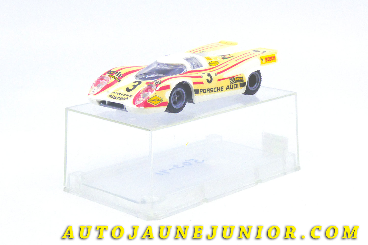 Le #4331 - Champion - Porsche - 917K Salzburg- #3   Daytona 1970 est en vente sur Auto Jaune Junior ! Découvrez nos collections de diecast Dinky-Toys, Corgi, Corgi-Toys, Solido, Norev… Découvrez notre magasin physique , AutoJaune Paris, ouvert en 1984 par Vincent Espinasse. 41 rue Cavendish, 75019 Paris. Tel : 01 42 40 61 23. Ouvert les mardi et vendredi de 13h à 19h. 
