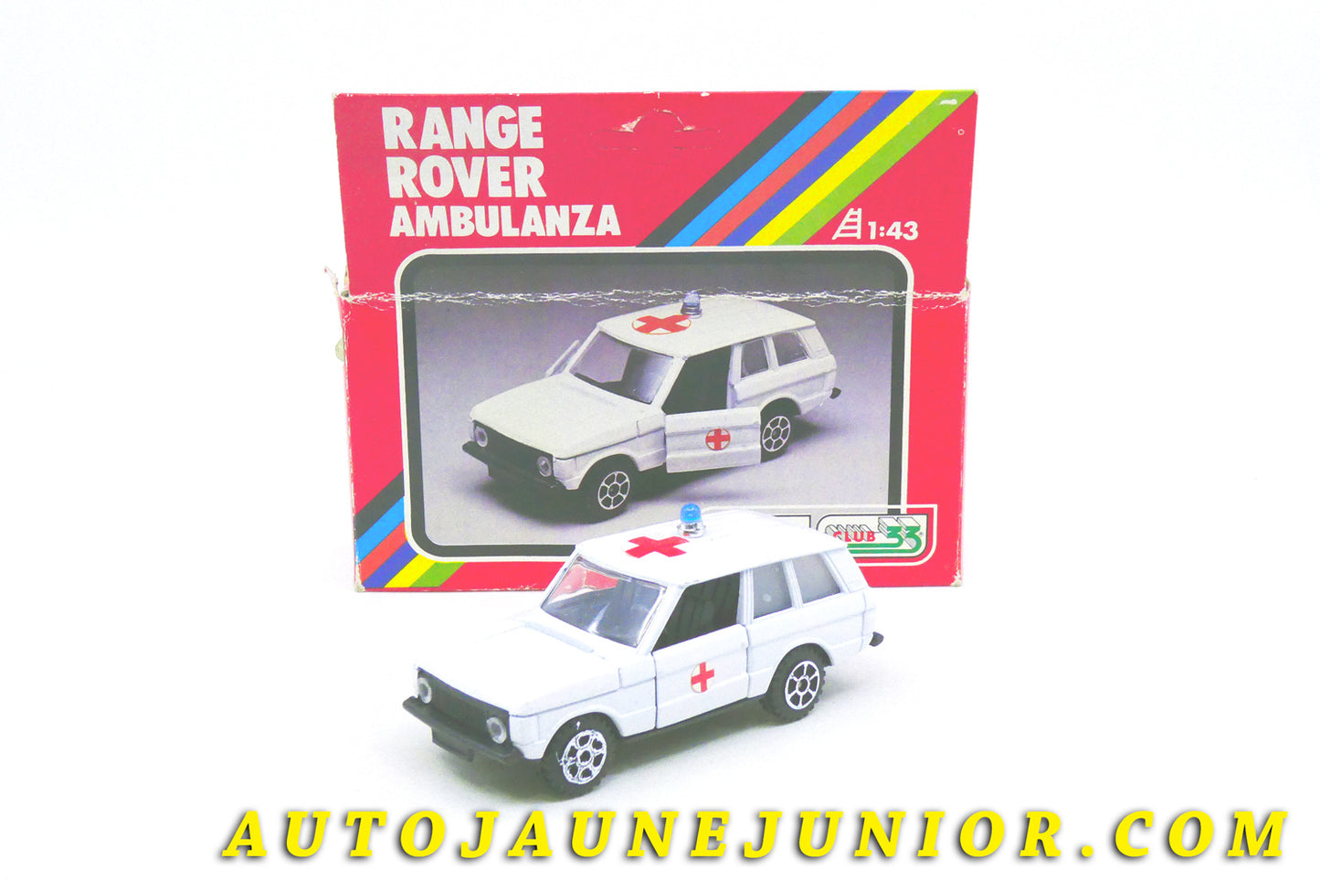 Le #4352 - Polistil - Land-Rover - Range Rover "Ambulanza" - EL 79  est en vente sur Auto Jaune Junior ! Découvrez nos collections de diecast Dinky-Toys, Corgi, Corgi-Toys, Solido, Norev… Découvrez notre magasin physique , AutoJaune Paris, ouvert en 1984 par Vincent Espinasse. 41 rue Cavendish, 75019 Paris. Tel : 01 42 40 61 23. Ouvert les mardi et vendredi de 13h à 19h. 