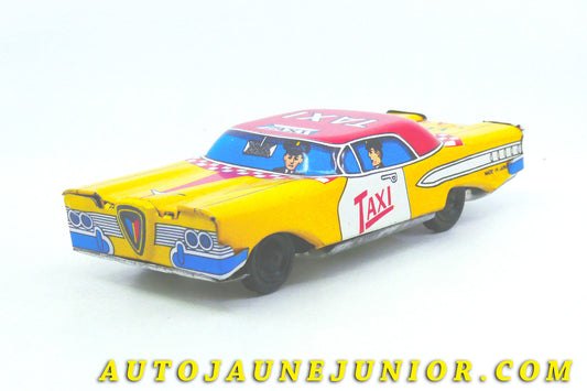 Le #4393 - Japon - Taxi - Yellow Cab (style Edsel 1958) est en vente sur Auto Jaune Junior ! Découvrez nos collections de diecast Dinky-Toys, Corgi, Corgi-Toys, Solido, Norev… Découvrez notre magasin physique , AutoJaune Paris, ouvert en 1984 par Vincent Espinasse. 41 rue Cavendish, 75019 Paris. Tel : 01 42 40 61 23. Ouvert les mardi et vendredi de 13h à 19h. 