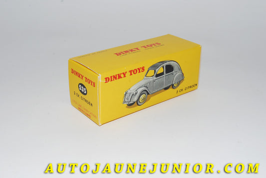 Le #4402 - Dinky Toys - Citroën - Boite vide repro 2 CV est en vente sur Auto Jaune Junior ! Découvrez nos collections de diecast Dinky-Toys, Corgi, Corgi-Toys, Solido, Norev… Découvrez notre magasin physique , AutoJaune Paris, ouvert en 1984 par Vincent Espinasse. 41 rue Cavendish, 75019 Paris. Tel : 01 42 40 61 23. Ouvert les mardi et vendredi de 13h à 19h. 