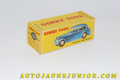 Le #4419 - Dinky Toys - Triumph - Boite vide 1800 Saloon est en vente sur Auto Jaune Junior ! Découvrez nos collections de diecast Dinky-Toys, Corgi, Corgi-Toys, Solido, Norev… Découvrez notre magasin physique , AutoJaune Paris, ouvert en 1984 par Vincent Espinasse. 41 rue Cavendish, 75019 Paris. Tel : 01 42 40 61 23. Ouvert les mardi et vendredi de 13h à 19h. 