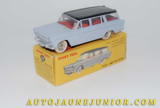 Le #4513 - Dinky Toys - Fiat - 1800 familiale est en vente sur Auto Jaune Junior ! Découvrez nos collections de diecast Dinky-Toys, Corgi, Corgi-Toys, Solido, Norev… Découvrez notre magasin physique , AutoJaune Paris, ouvert en 1984 par Vincent Espinasse. 41 rue Cavendish, 75019 Paris. Tel : 01 42 40 61 23. Ouvert les mardi et vendredi de 13h à 19h. 