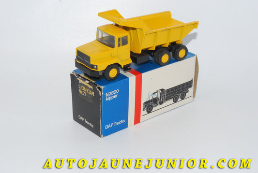 Le #4700 - Lion Car - DAF - Camion benne basculante N2800 est en vente sur Auto Jaune Junior ! Découvrez nos collections de diecast Dinky-Toys, Corgi, Corgi-Toys, Solido, Norev… Découvrez notre magasin physique , AutoJaune Paris, ouvert en 1984 par Vincent Espinasse. 41 rue Cavendish, 75019 Paris. Tel : 01 42 40 61 23. Ouvert les mardi et vendredi de 13h à 19h. 