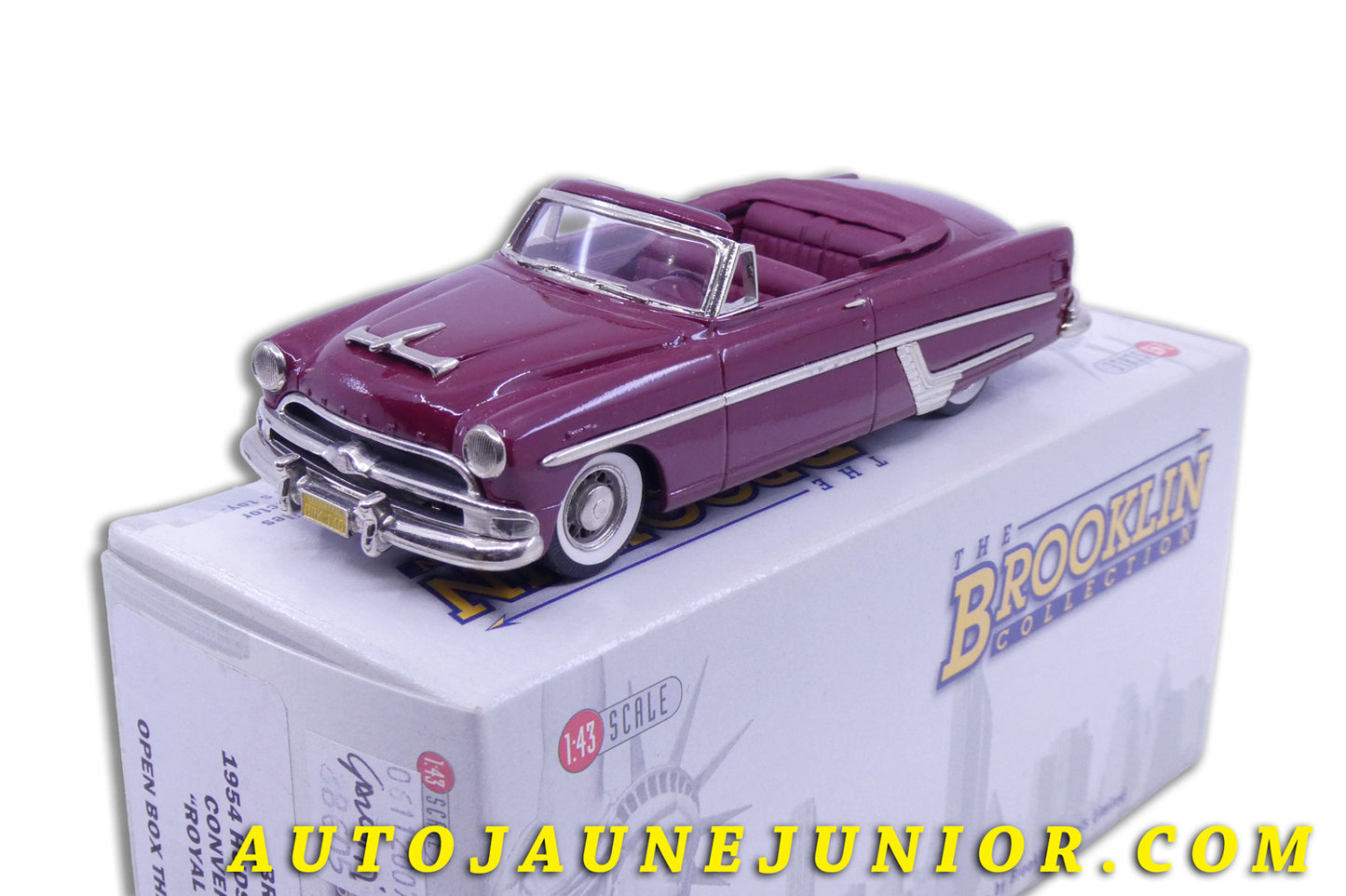 Le Brooklin Hudson Hornet Cabriolet "Royal Red" 1954 est en vente sur Auto Jaune Junior ! Découvrez nos collections de diecast Dinky-Toys, Corgi, Corgi-Toys, Solido, Norev… AutoJaune Junior ; Retrouvez AutoJauneJunior au magasin AutoJaune Paris, ouvert en 1984 par Vincent Espinasse. 