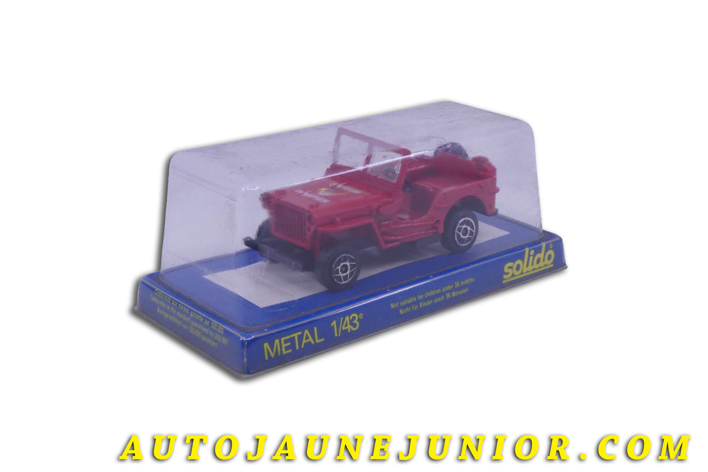 Le Solido Willys Jeep "Sapeur Pompier" est en vente sur Auto Jaune Junior ! Découvrez nos collections de diecast Dinky-Toys, Corgi, Corgi-Toys, Solido, Norev… AutoJaune Junior ; Retrouvez AutoJauneJunior au magasin AutoJaune Paris, ouvert en 1984 par Vincent Espinasse. 