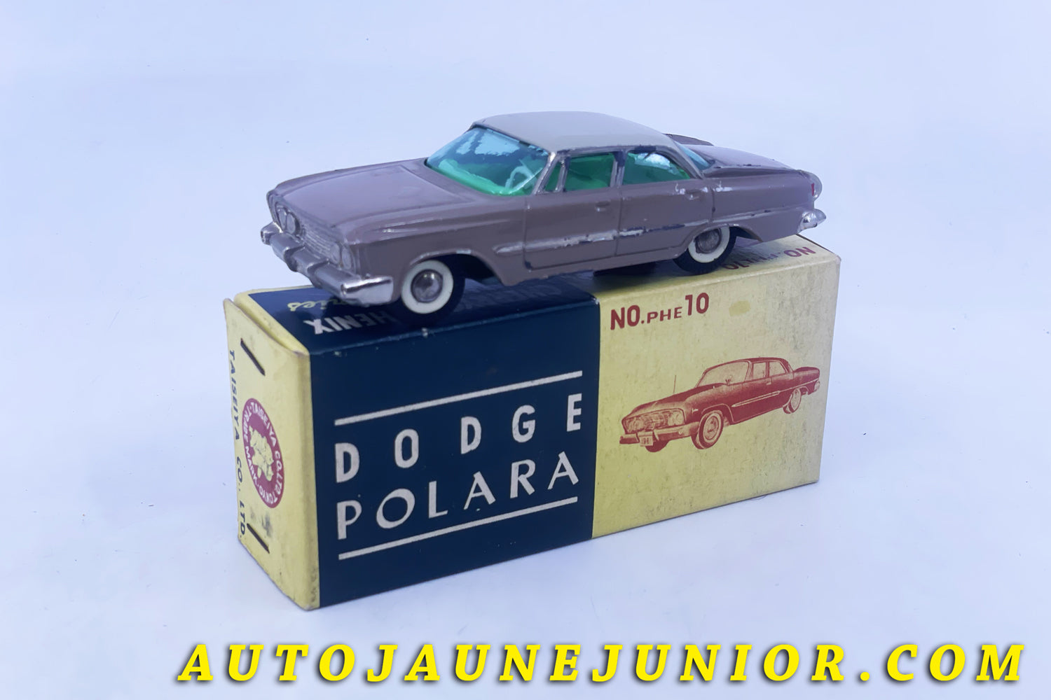 Le #6304 - Cherryca Phenix - Dodge - Polara est en vente sur Auto Jaune Junior ! Découvrez nos collections de diecast Dinky-Toys, Corgi, Corgi-Toys, Solido, Norev… Découvrez notre magasin physique , AutoJaune Paris, ouvert en 1984 par Vincent Espinasse. 41 rue Cavendish, 75019 Paris. Tel : 01 42 40 61 23. Ouvert les mardi et vendredi de 13h à 19h. 