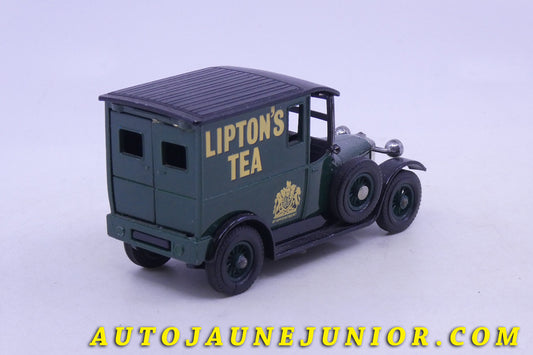Le Matchbox Talbot Camionette tôlée "Lipyton's Tea" 1927 est en vente sur Auto Jaune Junior ! Découvrez nos collections de diecast Minialuxe, CIJ, C-I-J, JRD, J-R-D,  Matchbox, Majorette… AutoJaune Junior ; AutoJauneJunior.com : LE site de partage pour les passionés de miniatures et collectionneurs de jouets anciens ! 