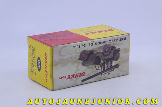 Le Dinky Toys Willys Jeep avec canon de 106 S.R est en vente sur Auto Jaune Junior ! Découvrez nos collections de diecast Minialuxe, CIJ, C-I-J, JRD, J-R-D,  Matchbox, Majorette… AutoJaune Junior ; AutoJauneJunior.com : LE site de partage pour les passionés de miniatures et collectionneurs de jouets anciens ! 
