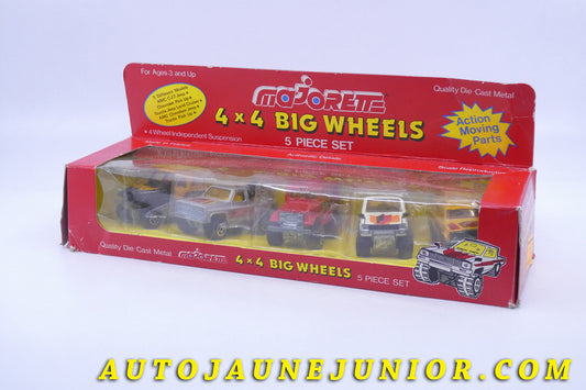 Le Majorette Jeep Coffret 4x4 Big Wheels : Jeep, Chevrolet, Toyota, AMC est en vente sur Auto Jaune Junior ! Découvrez nos collections de diecast Minialuxe, CIJ, C-I-J, JRD, J-R-D,  Matchbox, Majorette… AutoJaune Junior ; AutoJauneJunior.com : LE site de partage pour les passionés de miniatures et collectionneurs de jouets anciens ! 