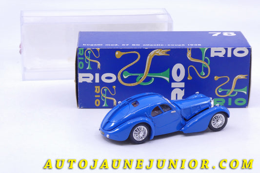 Le Rio Bugatti 57 SC Atlantic coupé 1938 est en vente sur Auto Jaune Junior ! Découvrez nos collections de diecast Minialuxe, CIJ, C-I-J, JRD, J-R-D,  Matchbox, Majorette… AutoJaune Junior ; AutoJauneJunior.com : LE site de partage pour les passionés de miniatures et collectionneurs de jouets anciens ! 