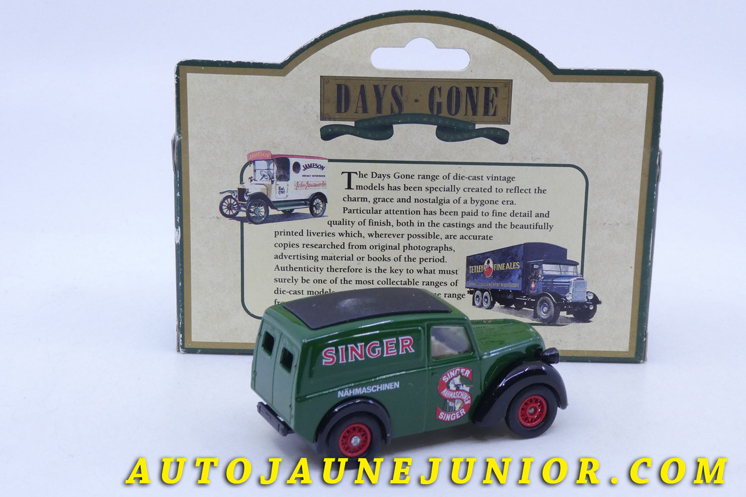 Le Days Gone Morris 1950 Z Van "Singer" est en vente sur Auto Jaune Junior ! Découvrez nos collections de diecast Minialuxe, CIJ, C-I-J, JRD, J-R-D,  Matchbox, Majorette… AutoJaune Junior ; AutoJauneJunior.com : LE site de partage pour les passionés de miniatures et collectionneurs de jouets anciens ! 