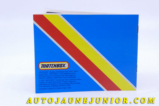 Le Matchbox Catalogue Catalogue 1983 est en vente sur Auto Jaune Junior ! Découvrez nos collections de diecast Minialuxe, CIJ, C-I-J, JRD, J-R-D,  Matchbox, Majorette… AutoJaune Junior ; AutoJauneJunior.com : LE site de partage pour les passionés de miniatures et collectionneurs de jouets anciens ! 