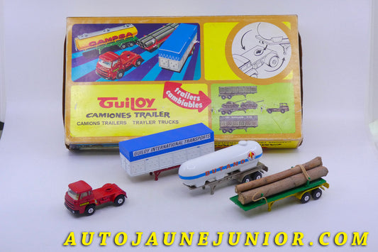 Le Guiloy Pegaso Coffret Pegaso : 1 Tracteur et 3 remorques   est en vente sur Auto Jaune Junior ! Découvrez nos collections de diecast Minialuxe, CIJ, C-I-J, JRD, J-R-D,  Matchbox, Majorette… AutoJaune Junior ; AutoJauneJunior.com : LE site de partage pour les passionés de miniatures et collectionneurs de jouets anciens ! 