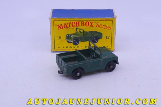 Le Matchbox Land-Rover Jeep Militaire 109 Torpedo est en vente sur Auto Jaune Junior ! Découvrez nos collections de diecast Minialuxe, CIJ, C-I-J, JRD, J-R-D,  Matchbox, Majorette… AutoJaune Junior ; AutoJauneJunior.com : LE site de partage pour les passionés de miniatures et collectionneurs de jouets anciens ! 