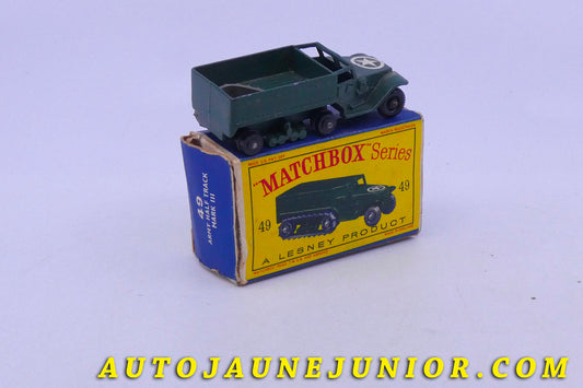 Le Matchbox White Half Track est en vente sur Auto Jaune Junior ! Découvrez nos collections de diecast Minialuxe, CIJ, C-I-J, JRD, J-R-D,  Matchbox, Majorette… AutoJaune Junior ; AutoJauneJunior.com : LE site de partage pour les passionés de miniatures et collectionneurs de jouets anciens ! 