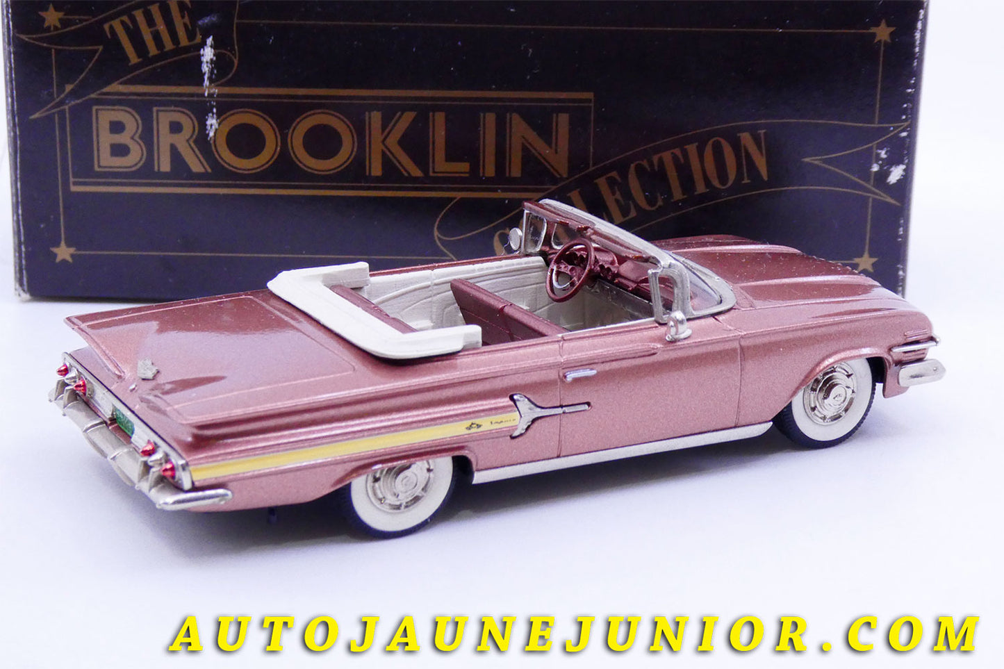 Le #2417 - Brooklin - Chevrolet - Impala '1960' est en vente sur Auto Jaune Junior ! Découvrez nos collections de diecast Minialuxe, CIJ, C-I-J, JRD, J-R-D,  Matchbox, Majorette… AutoJauneJunior.com : le site de vente en ligne et de partage pour les passionés de miniatures et collectionneurs de jouets anciens ! Des centaines de modèles en vente, et des nouveautés mises en ligne chaque jour à 21h00 !