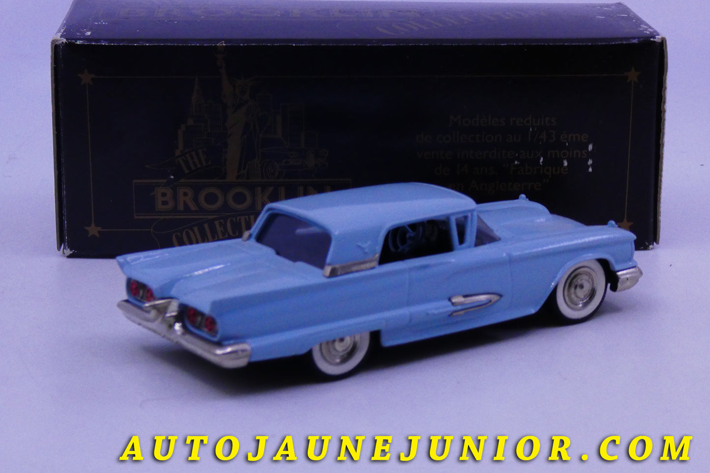 Le #2418 - Brooklin - Ford - Thunderbird 1959 Hard Top Coupé est en vente sur Auto Jaune Junior ! Découvrez nos collections de diecast Minialuxe, CIJ, C-I-J, JRD, J-R-D,  Matchbox, Majorette… AutoJauneJunior.com : le site de vente en ligne et de partage pour les passionés de miniatures et collectionneurs de jouets anciens ! Des centaines de modèles en vente, et des nouveautés mises en ligne chaque jour à 21h00 !