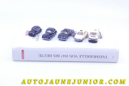 Le #2602 - Wiking - Ensemble de constructeurs différents - Taxi 1947 à Aujourd'hui. Vw 1200 - BMM 501 - Opel Kapitan - NSU Ro 80 - VW Caravelle "Taxi" est en vente sur Auto Jaune Junior ! Découvrez nos collections de diecast Minialuxe, CIJ, C-I-J, JRD, J-R-D,  Matchbox, Majorette… AutoJauneJunior.com : le site de vente en ligne et de partage pour les passionés de miniatures et collectionneurs de jouets anciens ! Des centaines de modèles en vente, et des nouveautés mises en ligne chaque jour à 21h00 !