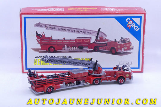 Le #2610 - Corgi Toys - American Lafrance - Grande Echelle Aerial Ladder Truck est en vente sur Auto Jaune Junior ! Découvrez nos collections de diecast Minialuxe, CIJ, C-I-J, JRD, J-R-D,  Matchbox, Majorette… AutoJauneJunior.com : le site de vente en ligne et de partage pour les passionés de miniatures et collectionneurs de jouets anciens ! Des centaines de modèles en vente, et des nouveautés mises en ligne chaque jour à 21h00 !