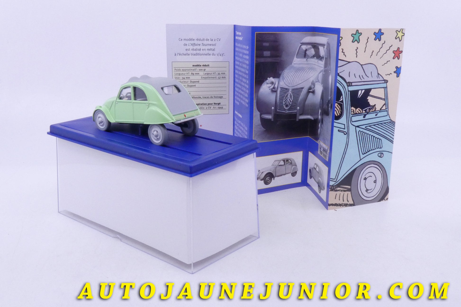 Le Atlas Citroën 2Cv - L'affaire Tournesol est en vente sur Auto Jaune Junior ! Découvrez nos collections de diecast Minialuxe, CIJ, C-I-J, JRD, J-R-D,  Matchbox, Majorette… AutoJaune Junior ; AutoJauneJunior.com : LE site de partage pour les passionés de miniatures et collectionneurs de jouets anciens ! 