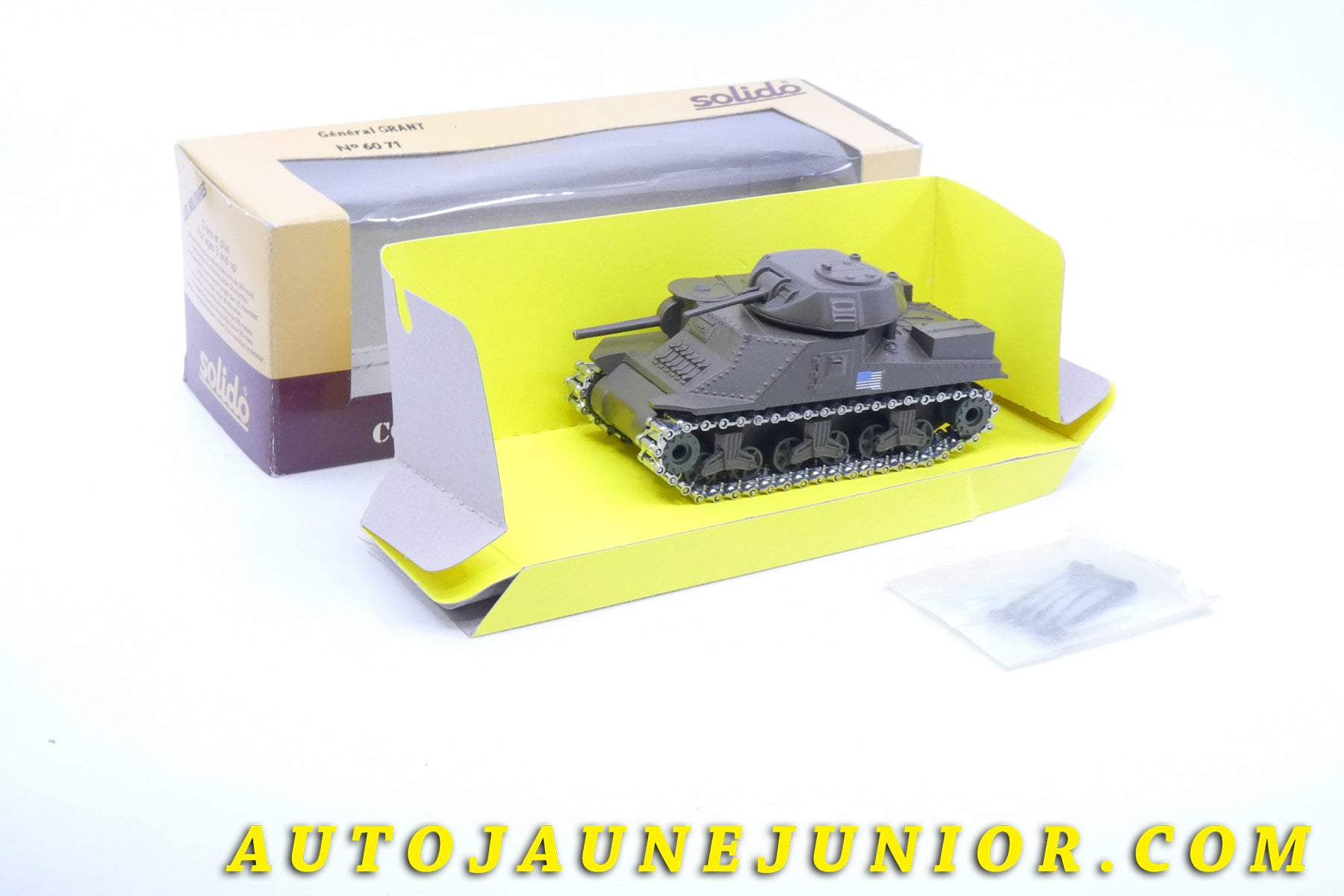 Le Solido Char General Grant est en vente sur Auto Jaune Junior ! Découvrez nos collections de diecast Minialuxe, CIJ, C-I-J, JRD, J-R-D,  Matchbox, Majorette… AutoJauneJunior.com : LE site de partage pour les passionés de miniatures et collectionneurs de jouets anciens ! 