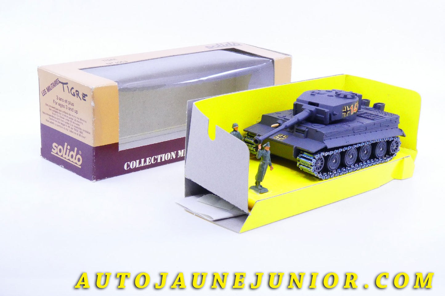 Le #3508 - Solido - Char - Tigre I #141 Armée Allemande est en vente sur Auto Jaune Junior ! Découvrez nos collections de diecast Minialuxe, CIJ, C-I-J, JRD, J-R-D,  Matchbox, Majorette… AutoJauneJunior.com : le site de vente en ligne et de partage pour les passionés de miniatures et collectionneurs de jouets anciens ! Des centaines de modèles en vente, et des nouveautés mises en ligne chaque jour à 21h00 !