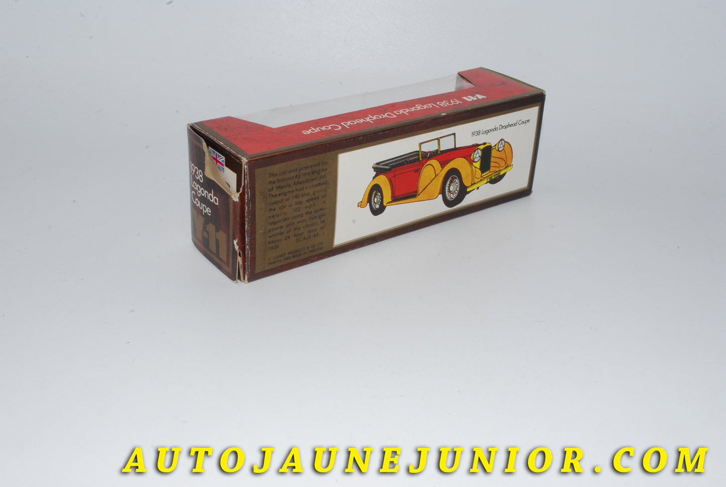 Le #3750 - Matchbox - Lagonda - Drophead Coupé "1938" est en vente sur Auto Jaune Junior ! Découvrez nos collections de diecast Minialuxe, CIJ, C-I-J, JRD, J-R-D,  Matchbox, Majorette… AutoJauneJunior.com : le site de vente en ligne et de partage pour les passionés de miniatures et collectionneurs de jouets anciens ! Des centaines de modèles en vente, et des nouveautés mises en ligne chaque jour à 21h00 !