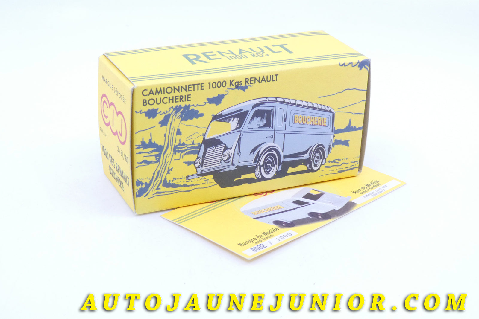 Le #3956 - C-I-J - Renault - 1000Kgs fourgon Boucherie est en vente sur Auto Jaune Junior ! Découvrez nos collections de diecast Minialuxe, CIJ, C-I-J, JRD, J-R-D,  Matchbox, Majorette… AutoJauneJunior.com : le site de vente en ligne et de partage pour les passionés de miniatures et collectionneurs de jouets anciens ! Des centaines de modèles en vente, et des nouveautés mises en ligne chaque jour à 21h00 !
